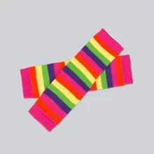 Socks-Set Leg-Warmers Cotton Bar-Code Rainbow Baby Stripes Winter Plus High-Quality Children's