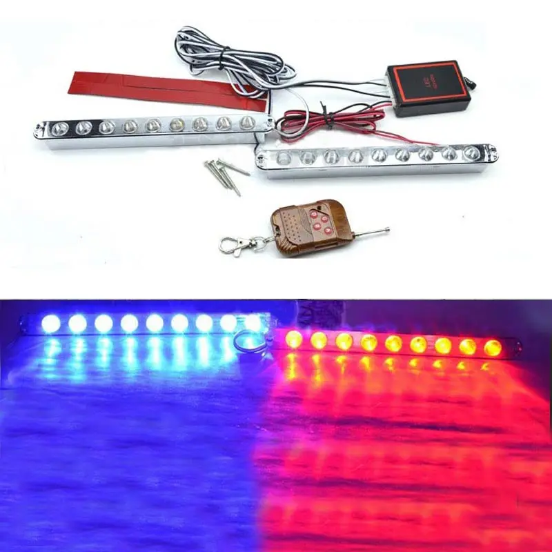

Wireless Remote  2*9LED 18W Car Daytime Running light DRL  Waterproof warning  Strobe Flash Emergency Firemen  poice light