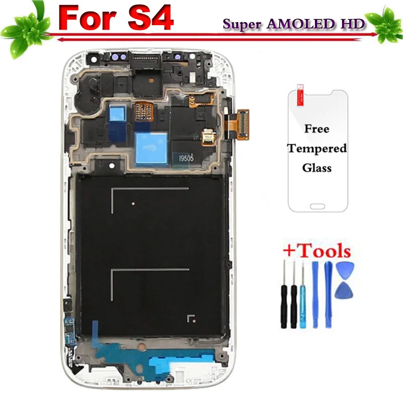 

AMOLED LCDS Replacement for Samsung Galaxy S4 i9500 LCD Display Touch Screen Digitizer Assembly with frame for Samsung S4