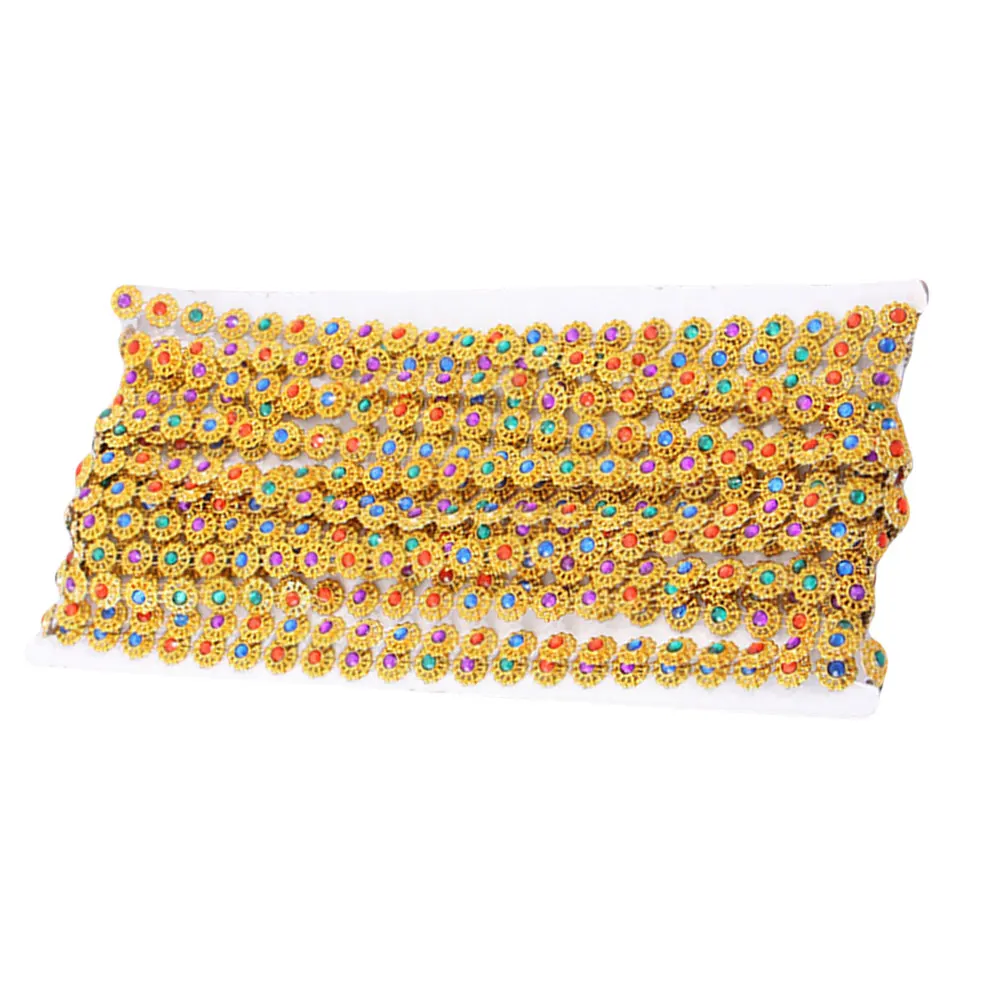 

About 90cm Round Single Row Acrylic Drill Catch Diamond Chain Golden End Colorful Drill Round Party Decor Diamond Machine Drill