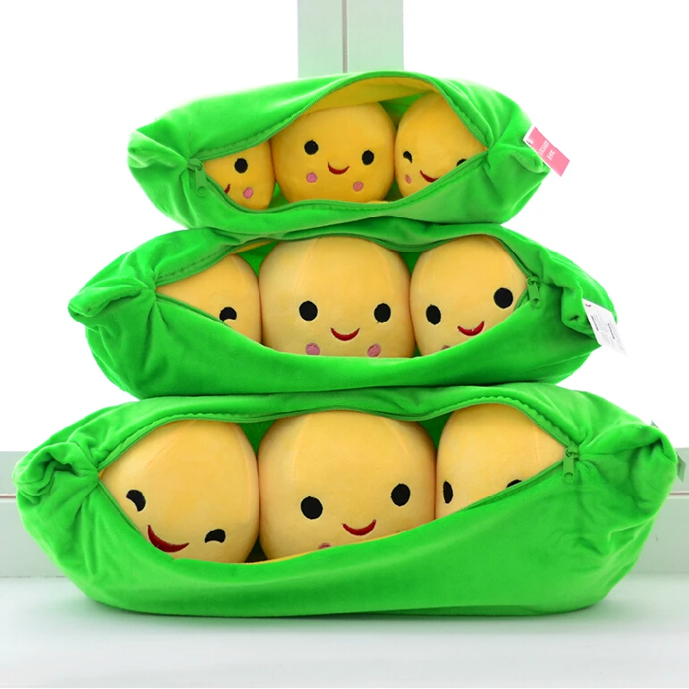

1pcs 25cm Kawaii Cute Pea Plush toy Baby Toy Kids Toy High Quality Free Shipping Birthday Gift Wedding Decoration