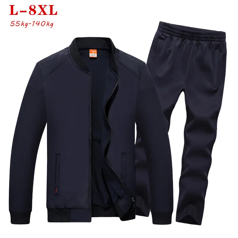 

mens sport suit jacket sweatpants two piece set mens outfits casual streetwear jogging tracksuit male sweat suits plus size 8xl