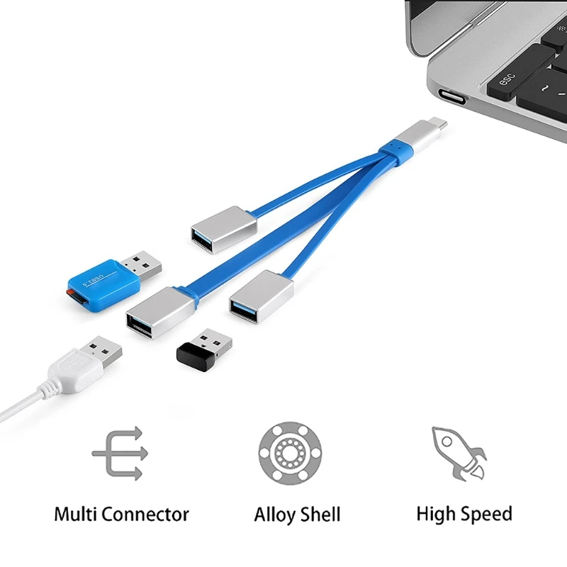 

Type C Male To 3 USB 3.0/2.0 Female 4in1 Hub Splitter Cable for Macbook Samsung
