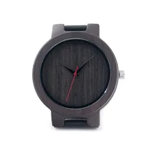 Main De Luxe Noir Bois De Santal Montre Pour Hommes Cadeaux Avec Mode Bande de Cuir Véritable Mouvement De Bonne Qualité
