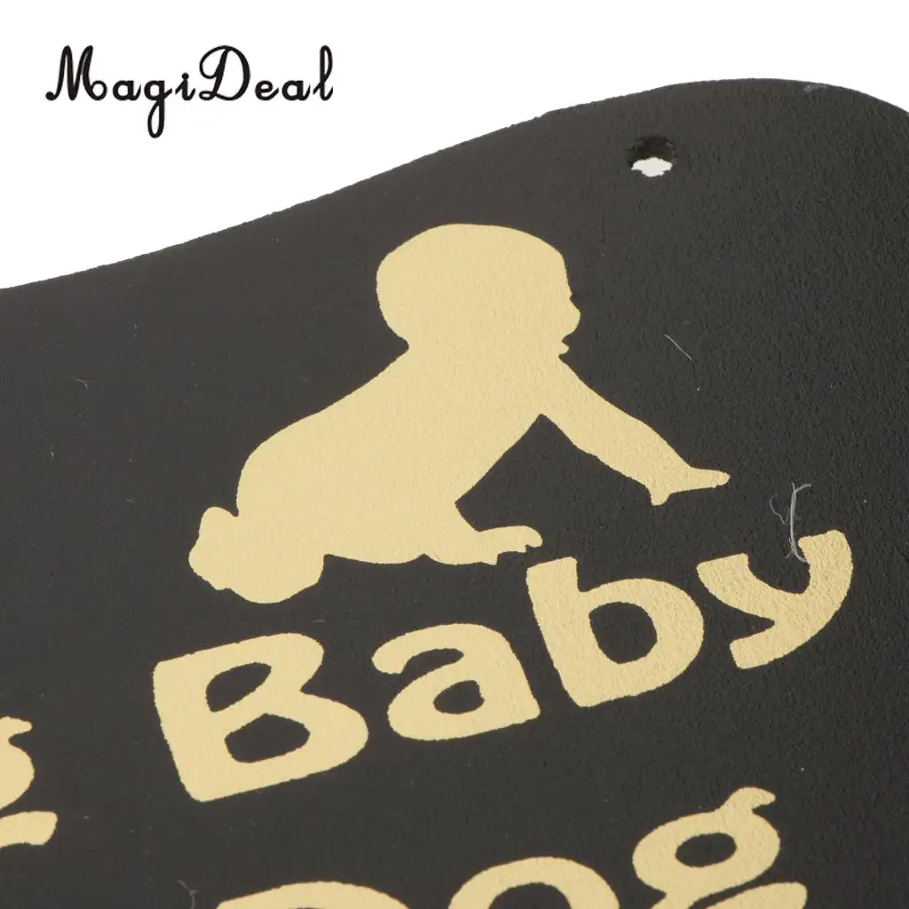 MagiDeal Sleeping Baby and Noisy Dog Hanging Chalkboard Nursery Door Wooden Sign