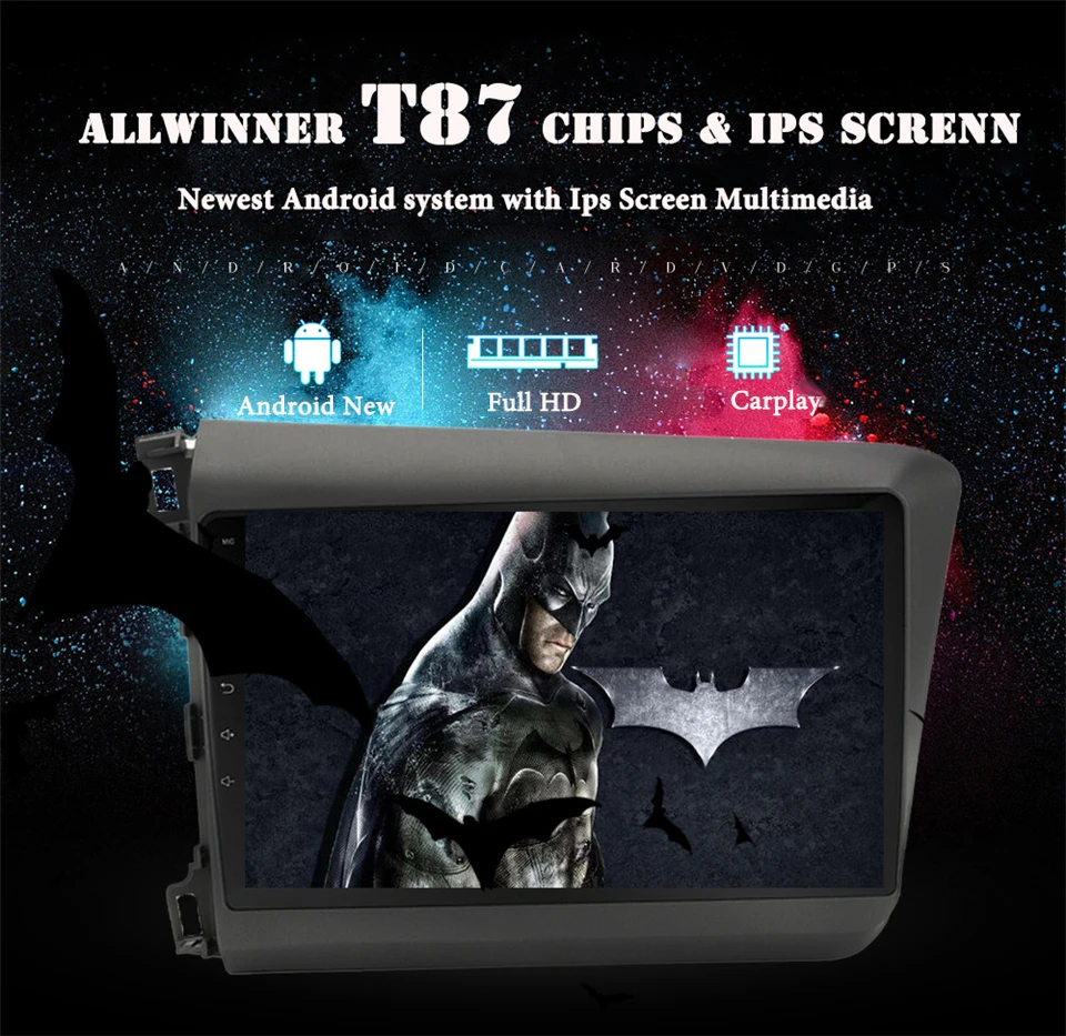 Clearance 2Din Android 9.1 RAM 4GB DSP 10.1" Car Radio Stereo For Honda Civic 2012 2013 2014 2015 GPS Touch screen Multimedia Player 3