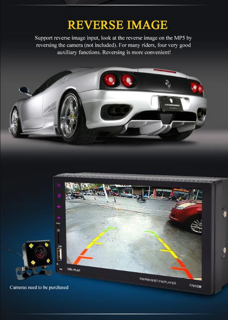Автомобильный стереопроигрыватель Mirror Link 2 Din 7 дюймов MP5 USB/FM/Aux с дистанционным