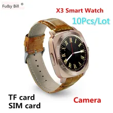 

(10PCS/lot) X3 All Round Screen Smart Watch Phone Camera Can Be Inserted Into Motion Reminded Touch Screen Watch PK Q18S Y1 V8