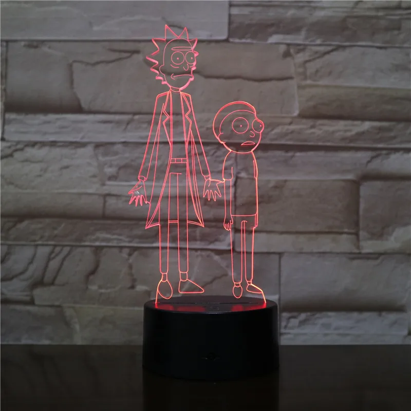 

Rick and Morty 3D Table Lamp Bedroom USB Touch Sensor RGB Decoration Nightlight Child Kids Gift Cartoon LED Night Light Gadget