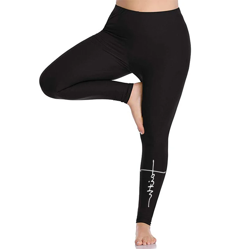 

Gymshark Jesus cross Print Breathable Female Fitness Leggings Casual Trousers For Women Steampunk Jopper Sweat Pants Sexy