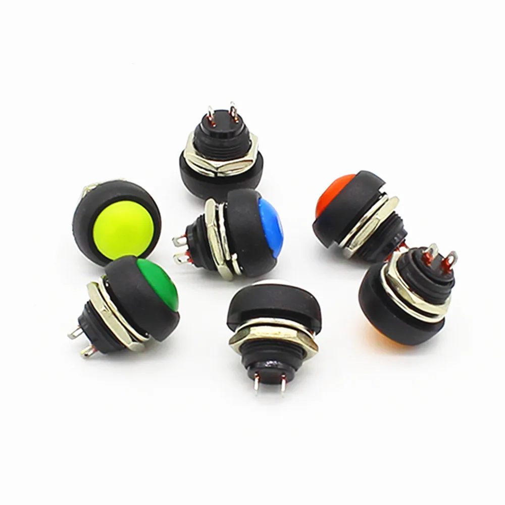 

1Pcs 2Pin Mini Switch 12mm 1A waterproof switch 12v momentary Push button Switch since the reset Non-locking