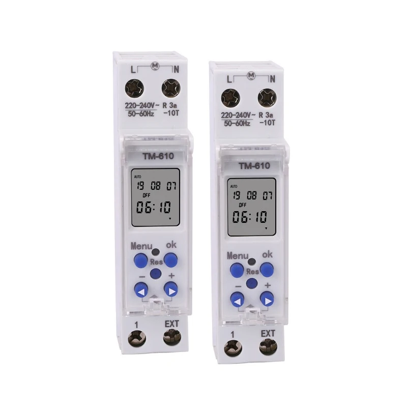 

18mm Single Module DIN Rail Programmable Timer Switch TM-610