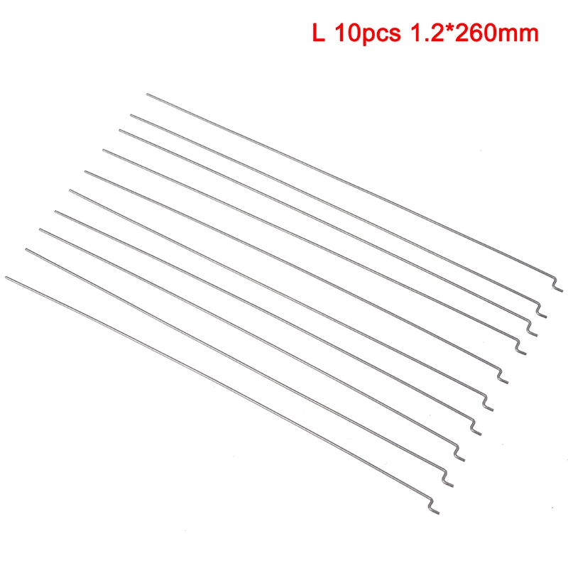 

10Pcs Z Type D1.2mm Push Rod Steel Wire Push Pull Rod Pushrod For Rc Aircraft Airplane Pull Push Connecting Rod