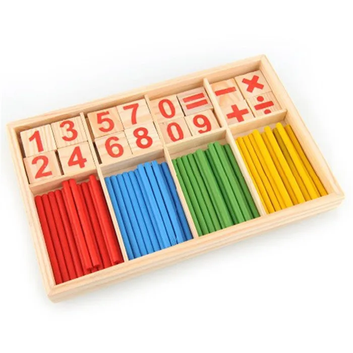 1 компл.. цвета развивающие игрушки Обучающие математике игрушки шпинделей деревянный подсчет игры пособие по математике Лидер продаж