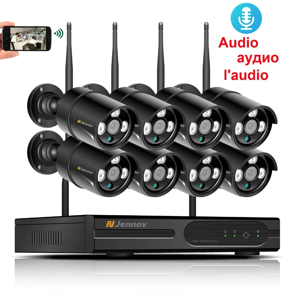 

Einnov 8CH 2MP 1080P HD Video Surveillance Camera Home Security Wireless Camera CCTV Kit NVR Wifi IP Camera Audio System P2P IR