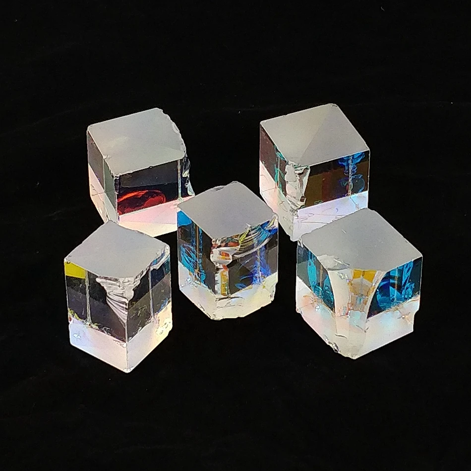 

5PCS Science Toys Defective Broken Used Lens Splitter Prism Cross Dichroic X-Cube Prism RGB Combiner with Flaw