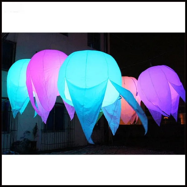 

Free shipment diameter 1.5m new design hanging inflatable flower for event decoration