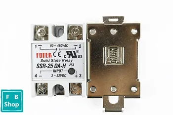 

DC 3-32V Input AC 90-480V 25A Solid State Relay DIN Rail Mount SSR-25DA-H