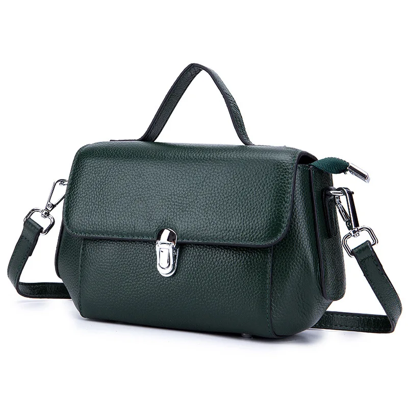 

Moxi Small Party Package Women Real Genuine Leather Mini Messenger Bags For Female Green Lock Small Package Handbags Womens