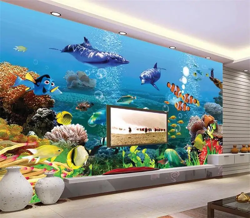 3d room wallpaper custom murals non-woven wall sticker Underwater marine animal photo TV sofa background for walls | Обустройство