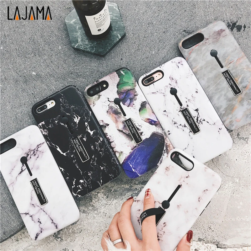 For iphone 6s 6 7/8 PLUS Fashion Marble silicon Ring Phone Case x Hide Stand Holder Cover |