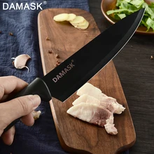 Дамасский профессиональный нож шеф-повара черные стальные кухонные ножи острый универсальный нож японские ножи Gyuto для резки мяса рыбы лука