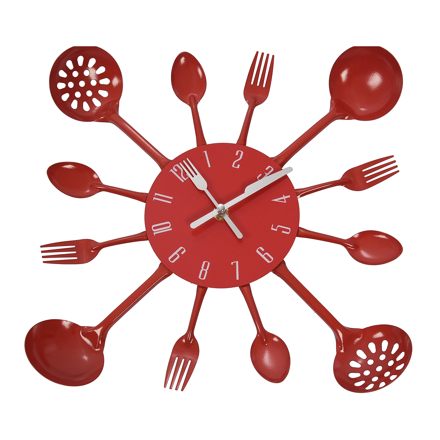 Кухонные настенные часы современный дизайн столовые приборы настенные часы красный