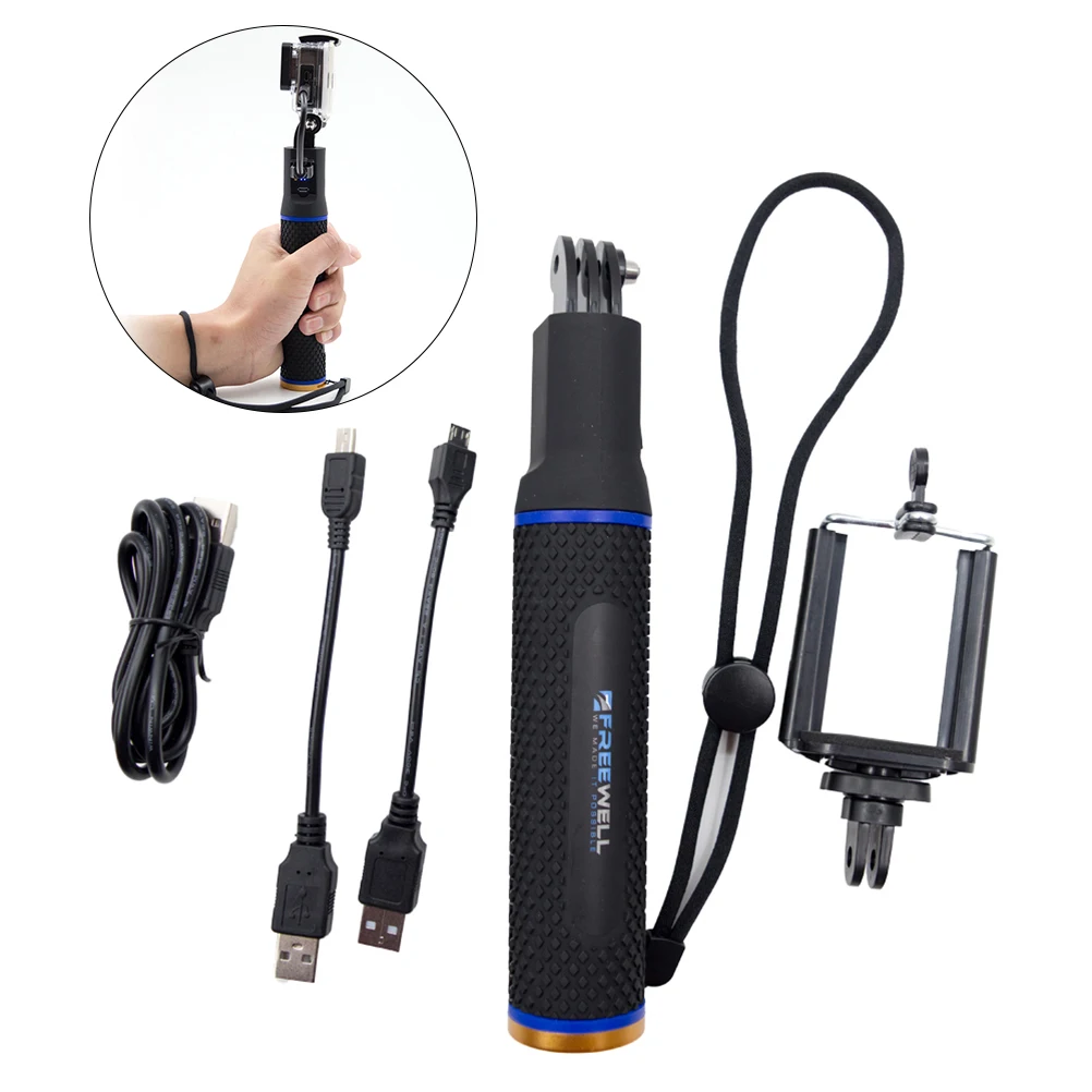 

5200mAh Power Bank Handheld Selfie Stick Hand Grip Monopod Camera Mount For GoPro Hero for SONY for Xiaomi