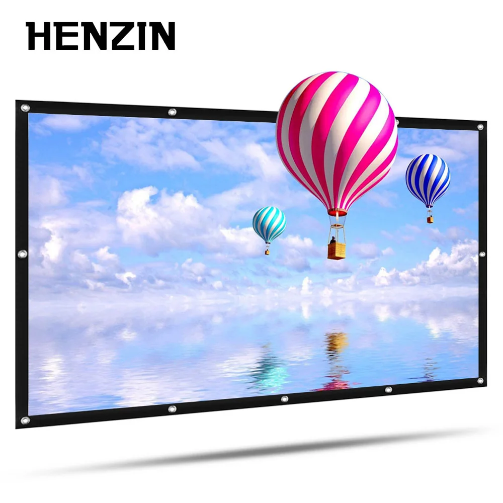 

Thickened Foldable 100 120 Inch 16:9 Projector Screen Portable Projection Screen Front Rear Polyester Home Outdoor Cinema
