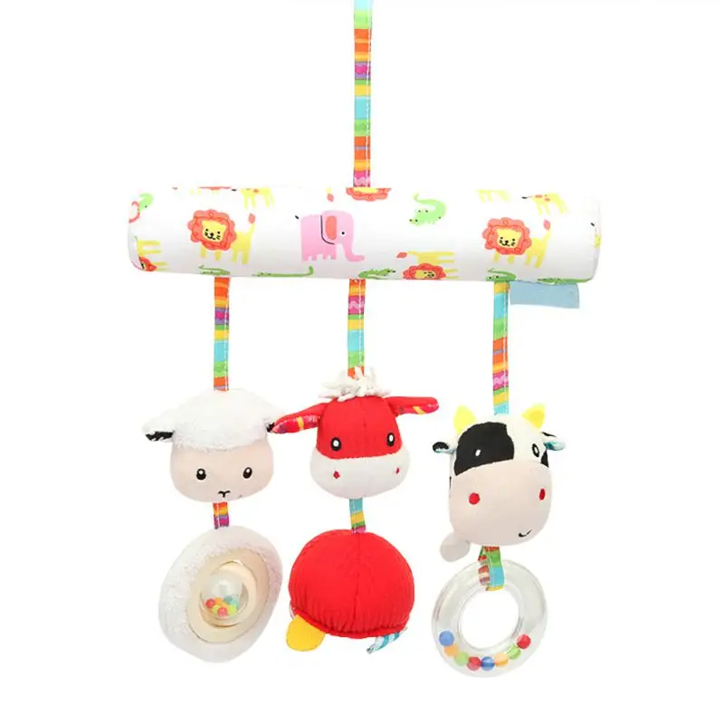 Детская подвесная игрушка кольцо с принтом звезды погремушка Колыбель подвесная детская коляска подвесные игрушки Прорезыватель мягкие куклы - Цвет: colorful