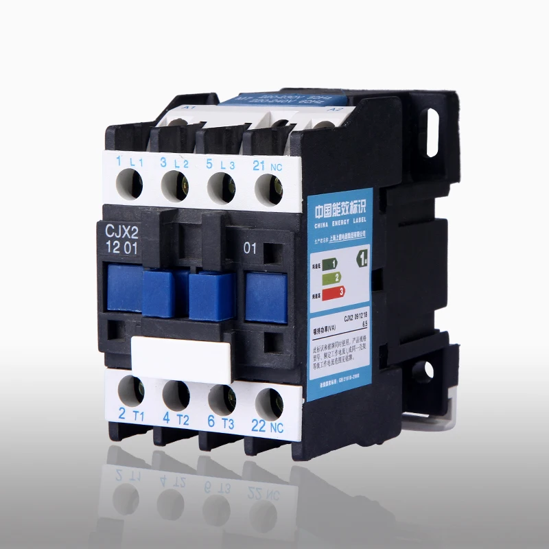 

1 OFF 0 ON AC Contactor for Motor Starter Relay AC-3 3P 3 Pole 220 Volts Coil 12A 220V CJX2-1201