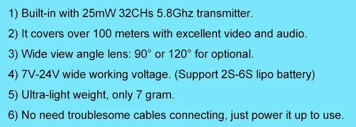 25 МВт 5.8 Г 32CH беспроводной FPV-системы камеры Drone камеры Super Light 10 г только беспроводные камеры видеонаблюдения OK питания по 7-24 В 2-6 S батареи