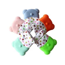 Детская безопасная силиконовая перчатка для младенцев, перчатка для режущихся зубов, перчатка для прорезывания зубов для малышей, звуковая Прорезыватель для детей, мультяшная пустышка, перчатка Z148