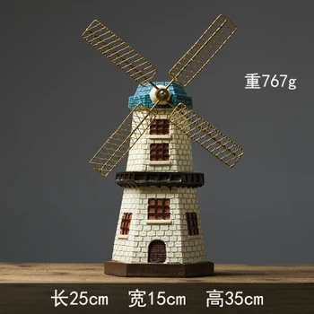 

Creative American retro Dutch windmill model Living room TV cabinet wine cabinet decoration Home desktop home