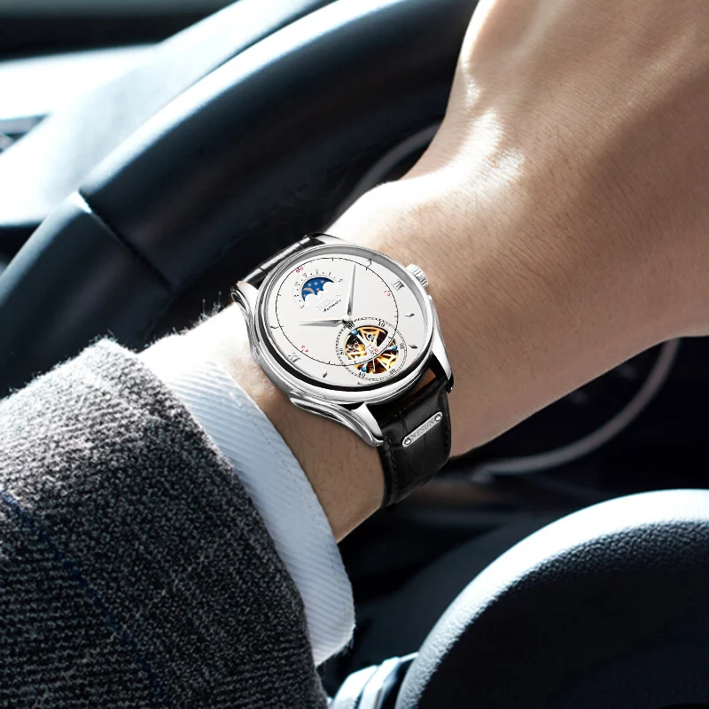Мужские автоматические механические часы Nesun Tourbillion роскошные брендовые