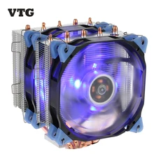 Vtg 5 HEATPIPE радиатор 4PIN Процессор кулер вентилятор охлаждения 5 прямой контакт тепловые трубки с 120 мм вентилятор для настольного компьютера