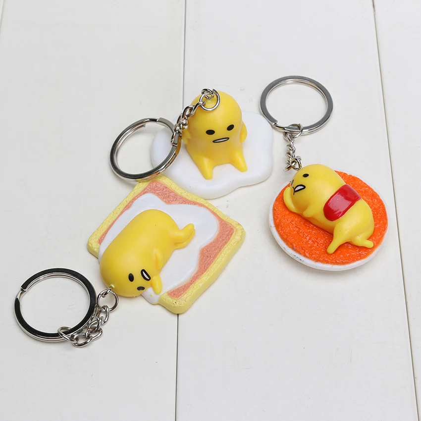 6 шт./компл. 4 см Gudetama желтый Яйцо ленивый Gudetama брелок Подвески ПВХ фигурка игрушки Gudetama брелок