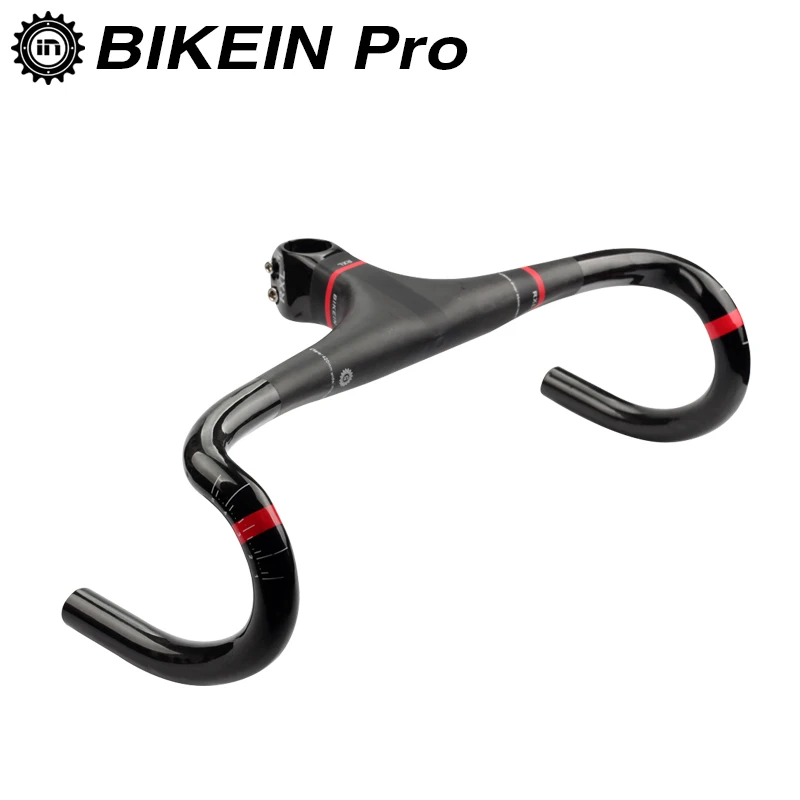 

BIKEIN Full UD Carbon Integrated Road Bicycle Handlebar Drop Bar With Stem Cycling Bike Handlebars Road Bicycle Parts 265g Only