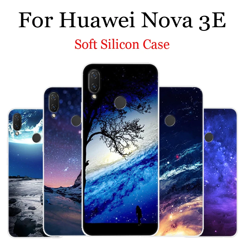 Чехол для Huawei Nova 3E силиконовая Мягкая задняя крышка 3 E чехлы телефонов со
