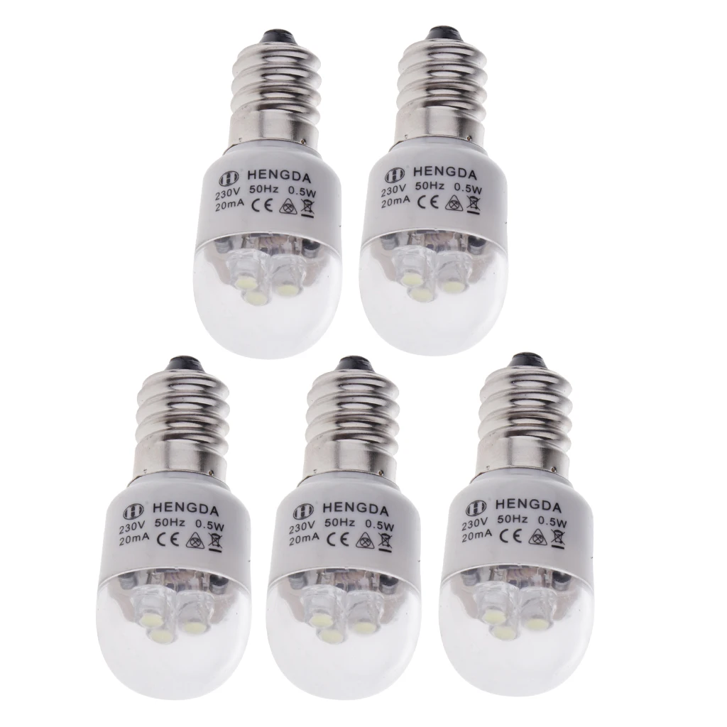 5pcs LED Light Bulbs 0.5W Domestic Sewing Machine Part for Brother, Singer, Feiyue, Acme, Juki, Butterfly, etc