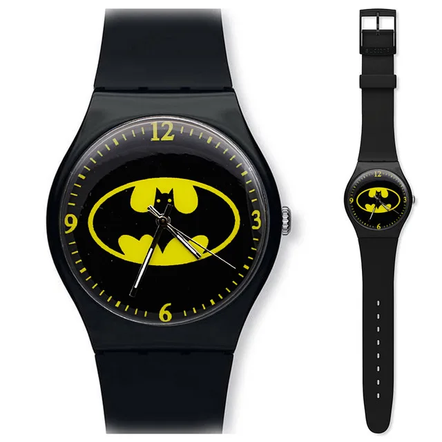 Черные персональные детские часы мультфильм Бэтмен Силиконовые Мужские спортивные часы девушка подарок на день рождения часы Коль Саати