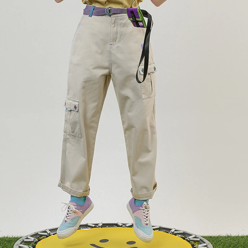 

2019 Summer New Casual Women Cotton Pants Capris Full Length Ladies High Waist Straight Leg Female Trousers