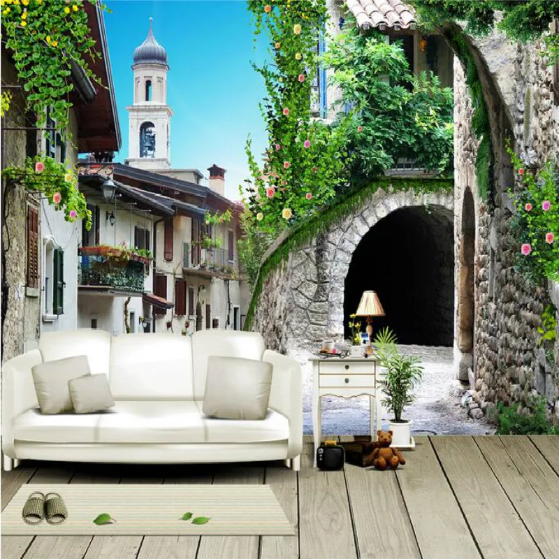 European style rural romantic large scale murals wallpaper wallpapers
