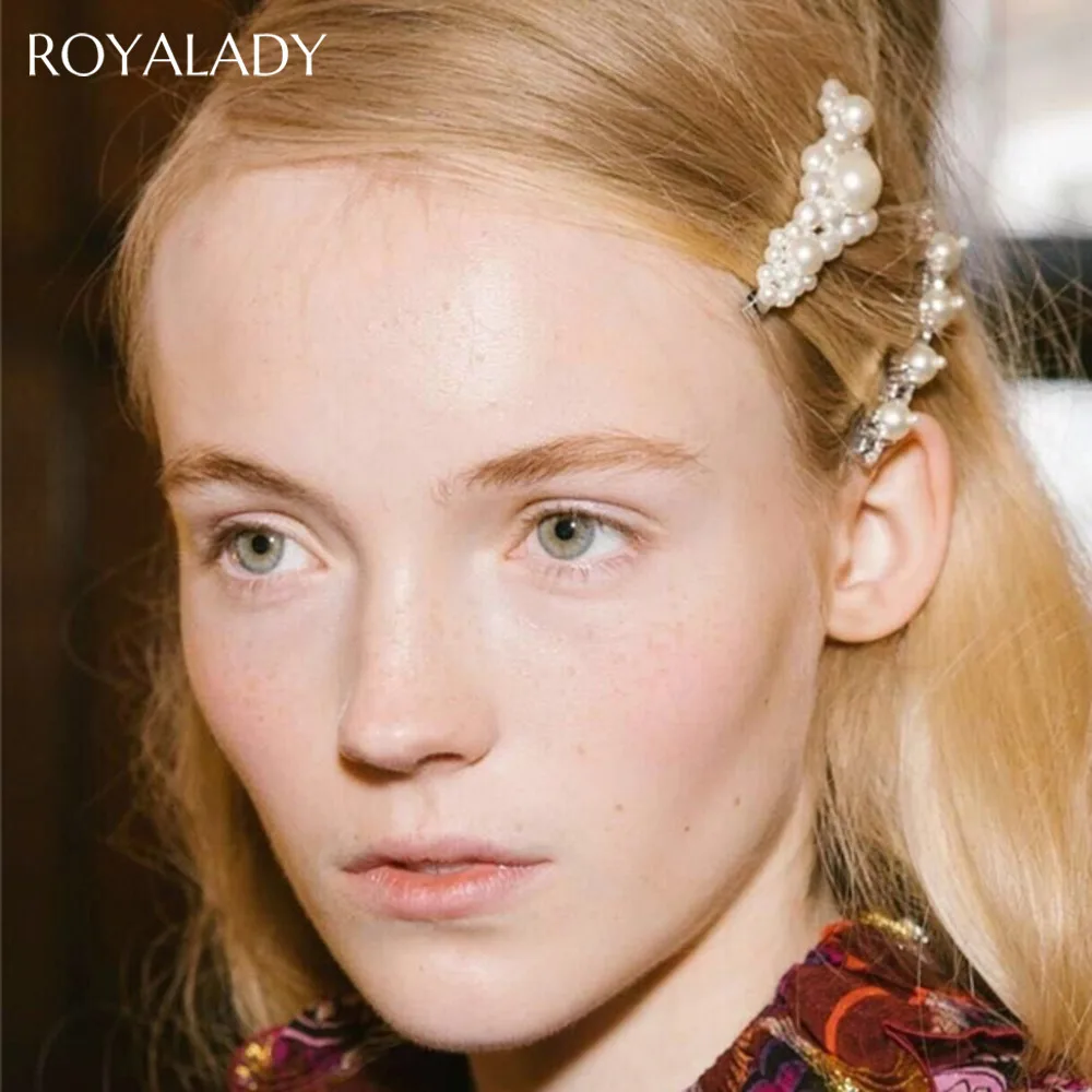 

Korean Style Pearls Hair Clips Pin For Women Fashion Sweet Hairpins Alloy BB Handmade Girls INS Hair Accessories Tiara Jewelry