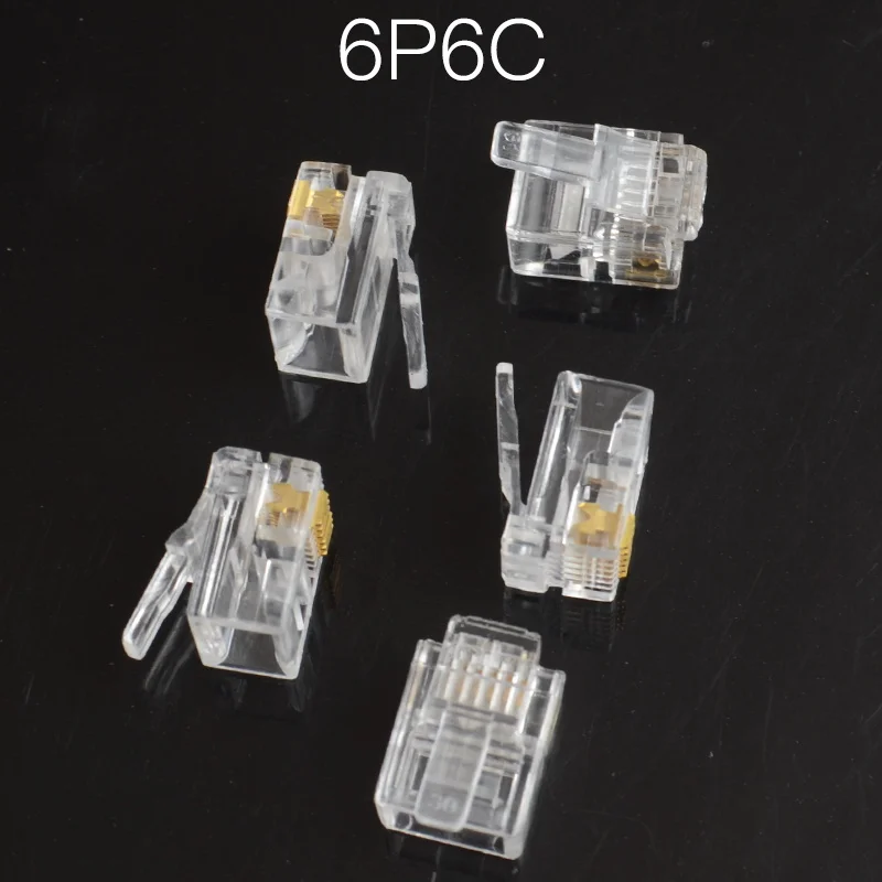 RJ11 6P6C модульная розетка мужской Вилки, 6 Pin-код, телефонный разъем