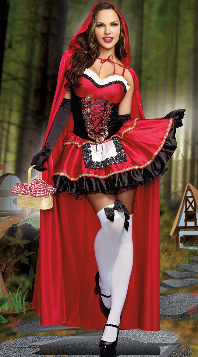 Женское платье с капюшоном красного цвета на Хэллоуин|fantasia plus size|little red riding hoodred hood