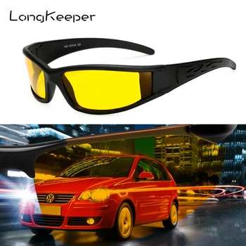 

LongKeeper Night Vision Driving Goggles Men UV400 Yellow Lens Polarized Sunglasses Outdoor Anti-glare Sun Glasses Eyewear 1021