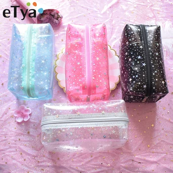 

eTya Travel Transparent Cosmetic Bag Women Paillette PVC Small Makeup Bags Wash Pouch Beauty Organizer Storage Case Toiletry Bag