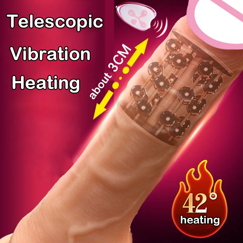 Soft Dildo Heating Telescopic Vibrator Remote Control Cock With Suction Cup Realistic Penis Sex Toys For Women | Красота и здоровье