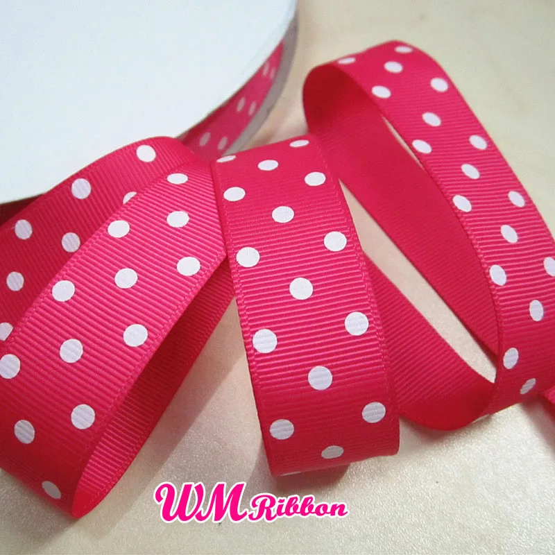 WM лента оптовая 7/8 inch 22 мм 100 ярдов/рулон немного polk dot на grosgrain ленты для hairbow или заставку